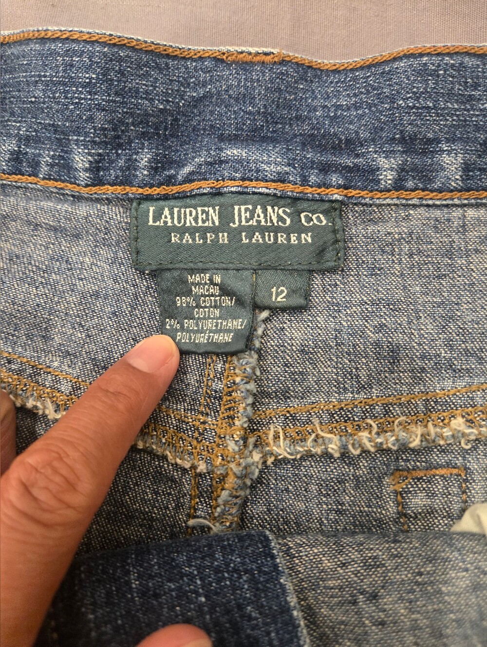 Vintage Ralph Lauren‎ Blue Denim Mini Skirt - Picture 4 of 6